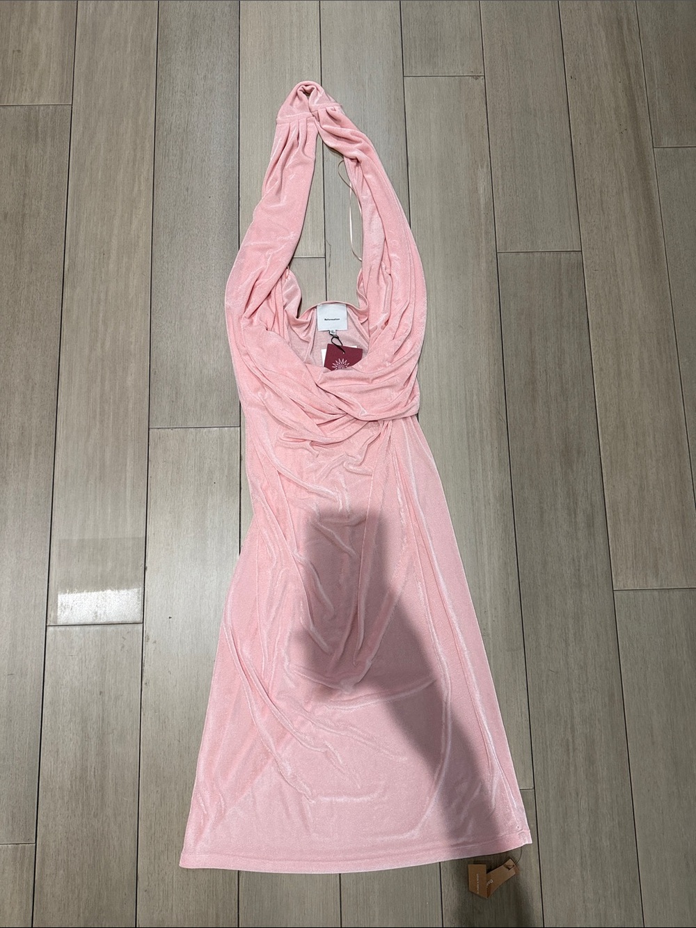Reformation Consuela Knit Dress Baby Girl Halter Draped Bodycon Dress